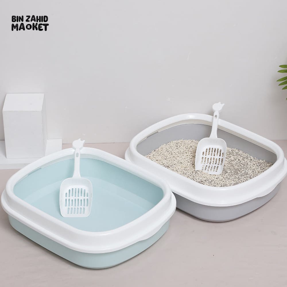 PET TOILET TRAINING BOX – SPLASH PROOF CAT & DOG LITTER TRAY WITH SCOOP PORTABLE PET BEDPAN SET