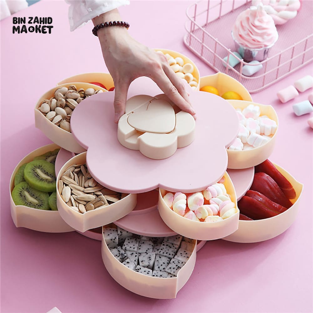 PETAL DRY FRUIT & CANDY TRAY Double Layer