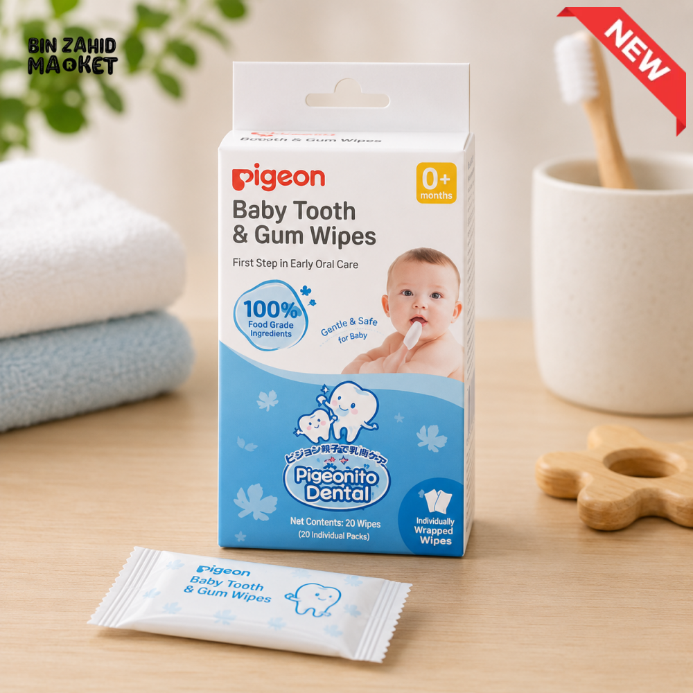 PIGEON BABY TOOTH & GUM WIPES NATURAL 20S