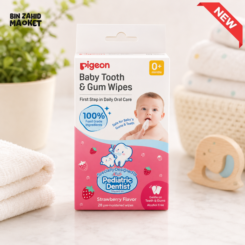 PIGEON BABY TOOTH & GUM WIPES STRAWBERRY 20S