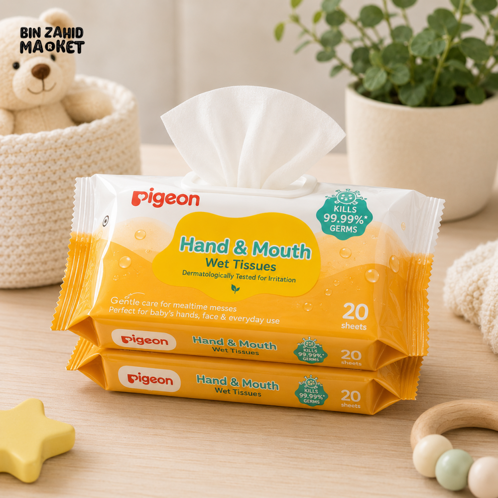 PIGEON HAND & MOUTH WET TISSUES 20S 2IN1 REFILL