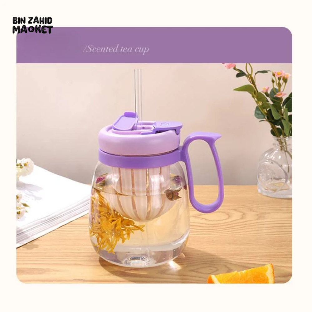 PLASTIC WATER CUP 850ML – LARGE CAPACITY BUILT-IN FILTER DROP & HEAT RESISTANT