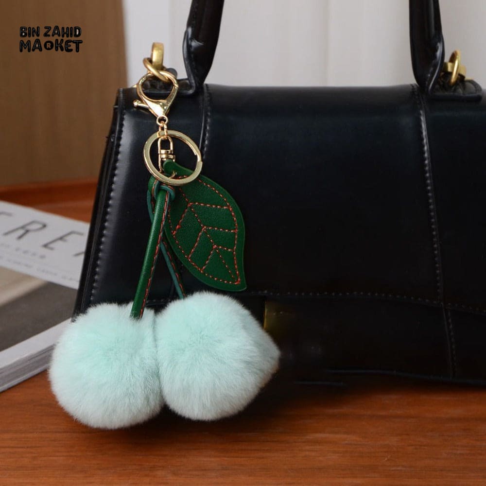 PLUSH CHERRY TOY KEYCHAIN – BACKPACK DECORATION & CAR KEY HOLDER