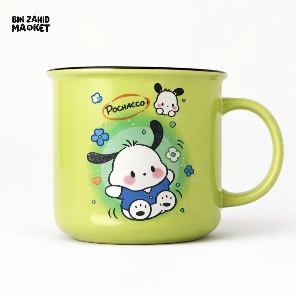 POCHACCO CARTOON CERAMIC MUG – CUTE GREEN COFFEE & TEA CUP