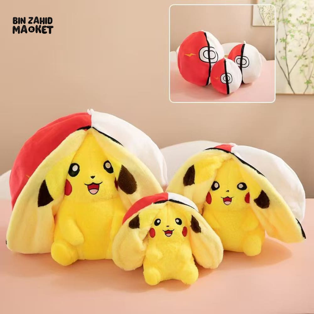 POKÉBALL TRANSFORMING PIKACHU PLUSH TOY – 30CM
