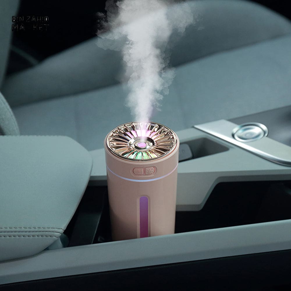 PORTABLE CAR AIR HUMIDIFIER – USB MIST MAKER WITH RGB LED MOOD LIGHT