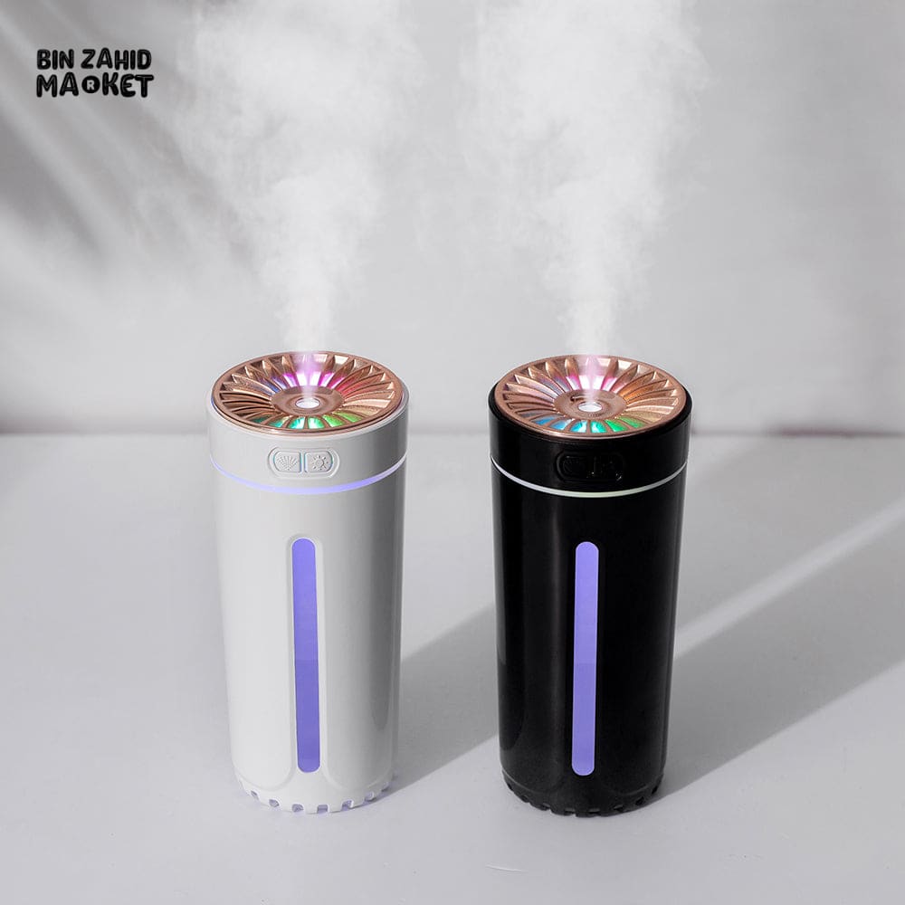 PORTABLE CAR AIR HUMIDIFIER – USB MIST MAKER WITH RGB LED MOOD
