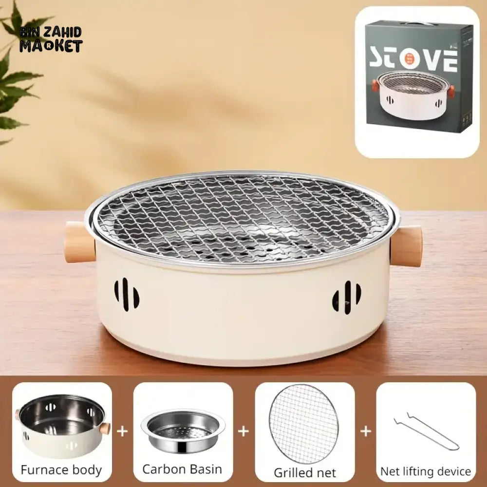 PORTABLE CHARCOAL GRILL & TEA COOKER – OUTDOOR BBQ STOVE, NO POWER NEEDED