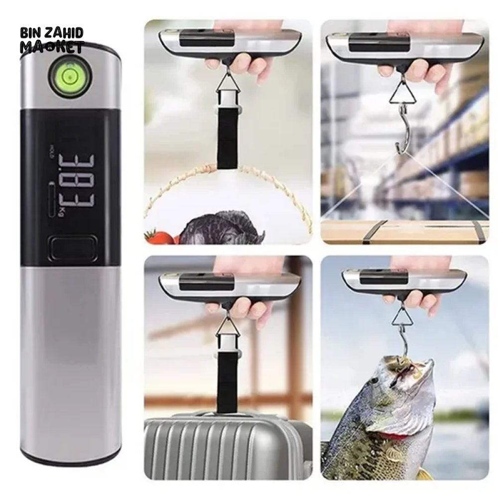 PORTABLE DIGITAL LUGGAGE SCALE WITH LCD & TAPE MEASURE TRAVEL & HOME USE
