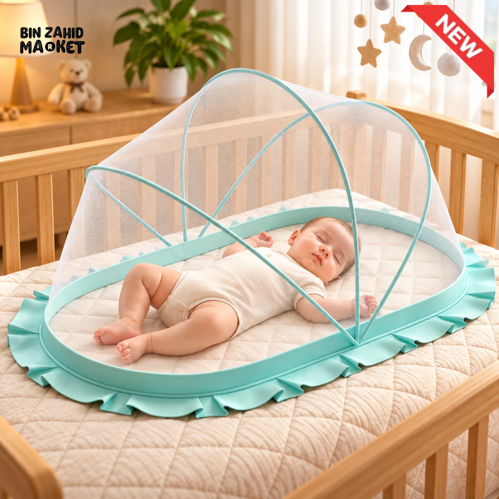 PORTABLE FOLDABLE BABY MOSQUITO NET WITH CUSHIONED SLEEPING MAT