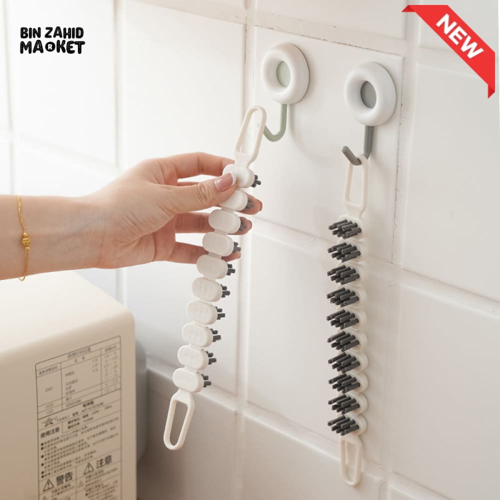 PORTABLE FOLDABLE GROUT BRUSH – FLEXIBLE MULTIFUNCTIONAL CLEANING BRUSH WITH SOFT BRISTLES FOR KITCHEN BATHROOM & HOME