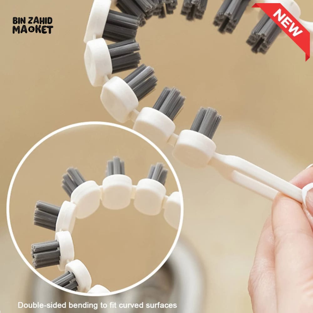 PORTABLE FOLDABLE GROUT BRUSH – FLEXIBLE MULTIFUNCTIONAL CLEANING BRUSH WITH SOFT BRISTLES FOR KITCHEN BATHROOM & HOME
