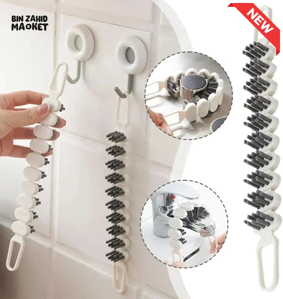 PORTABLE FOLDABLE GROUT BRUSH – FLEXIBLE MULTIFUNCTIONAL CLEANING BRUSH WITH SOFT BRISTLES FOR KITCHEN BATHROOM & HOME