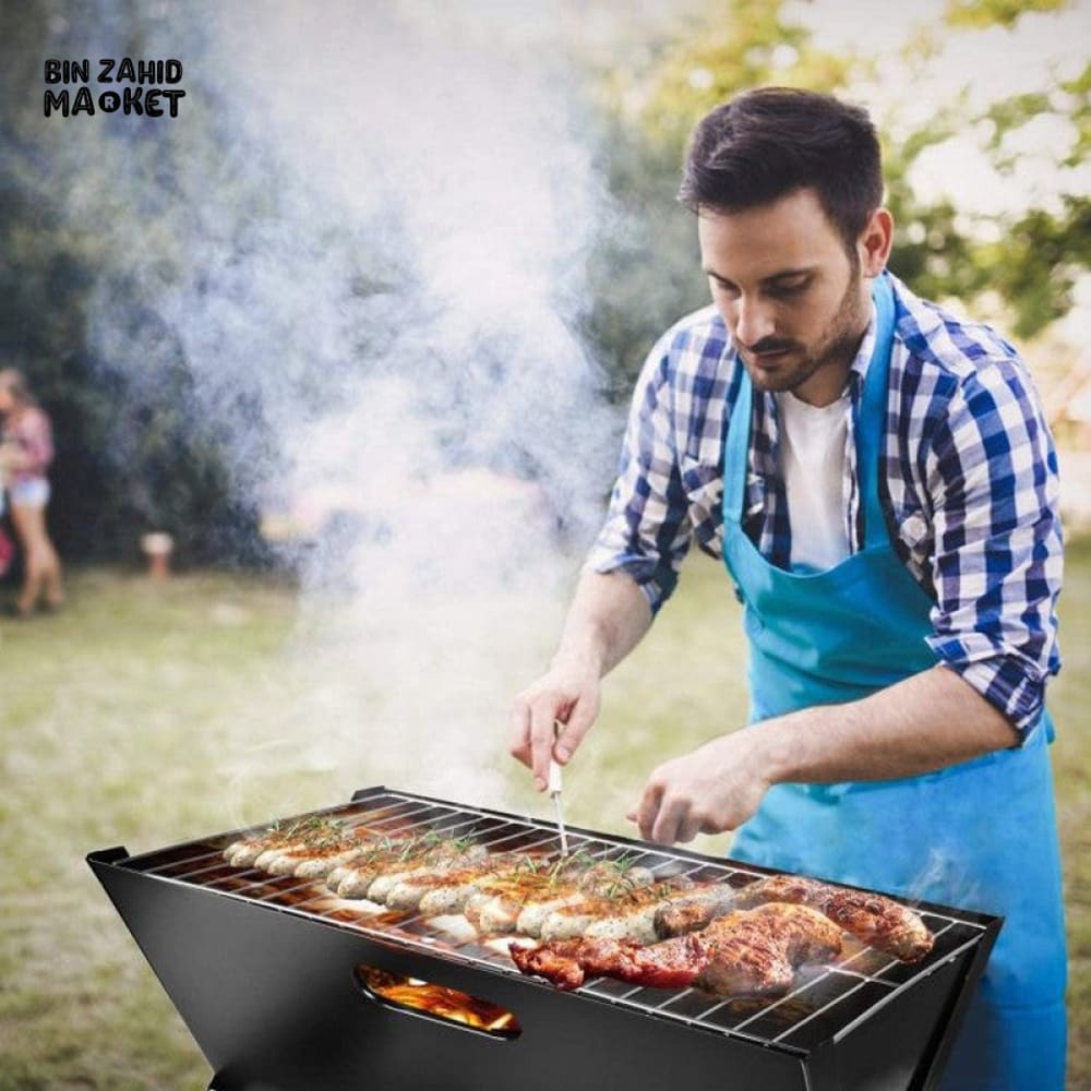 PORTABLE FOLDING BBQ CHARCOAL GRILL