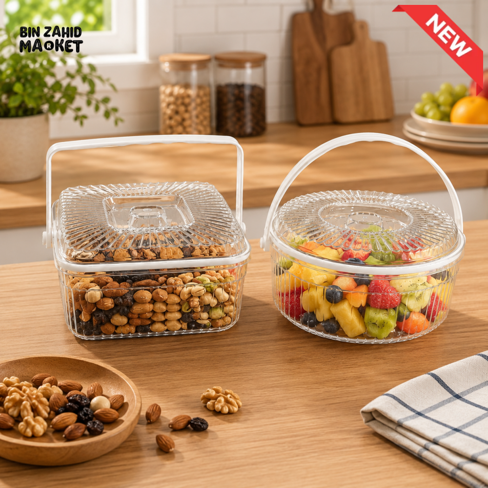 PORTABLE FOOD STORAGE CONTAINER WITH HANDLE