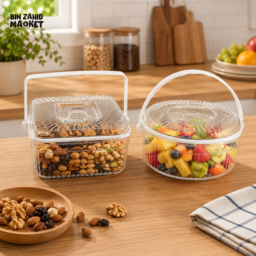 PORTABLE FOOD STORAGE CONTAINER WITH HANDLE