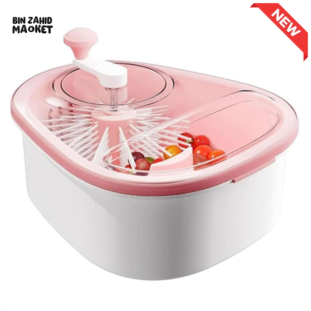 PORTABLE FRUIT & VEGETABLE WASHING BOWL WITH INTEGRATED BRUSH – QUICK RINSE EASY DRAIN