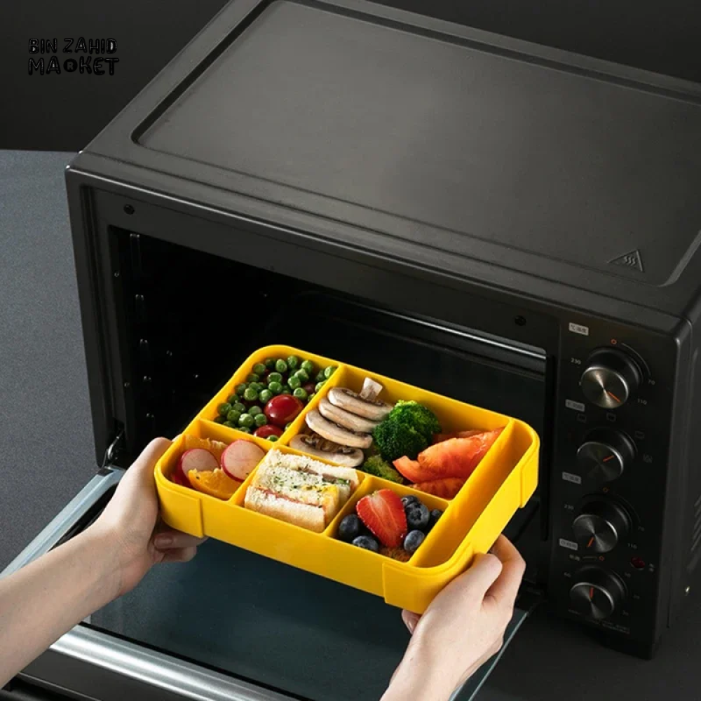 PORTABLE LUNCH BOX – 1300ML MICROWAVE SAFE INCLUDES FORK SPOON & SAUCE BOX IDEAL FOR SCHOOL & OFFICE LUNCHES