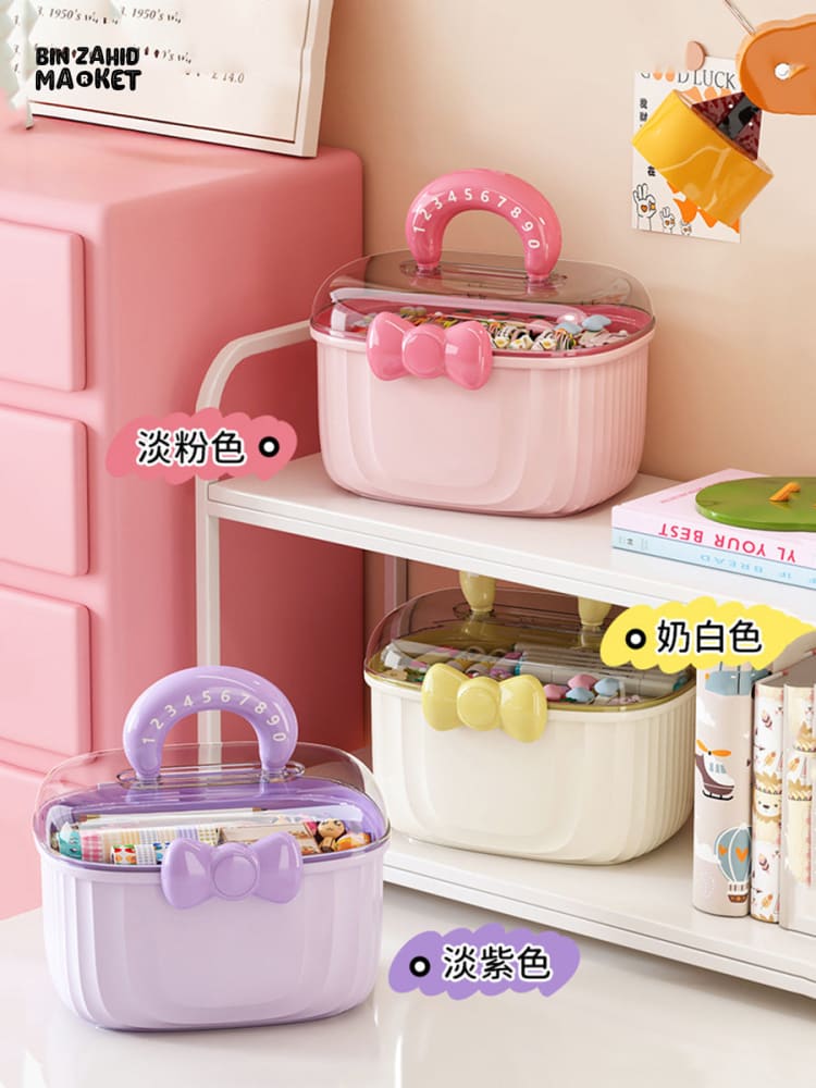 PORTABLE MAKEUP & HAIR ACCESSORY STORAGE BOX – ORGANIZER FOR HAIR CLIPS TIES EARRINGS BRACELETS & NECKLACES