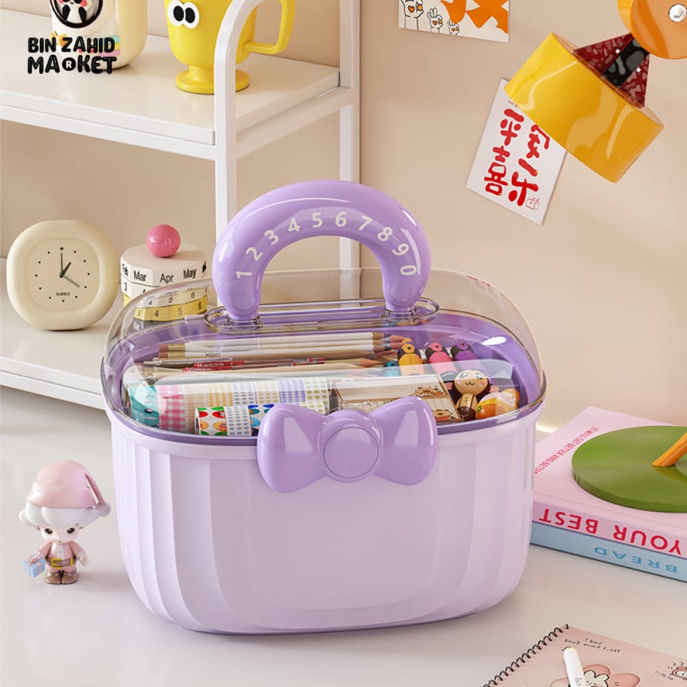 PORTABLE MAKEUP & HAIR ACCESSORY STORAGE BOX – ORGANIZER FOR HAIR CLIPS TIES EARRINGS BRACELETS & NECKLACES