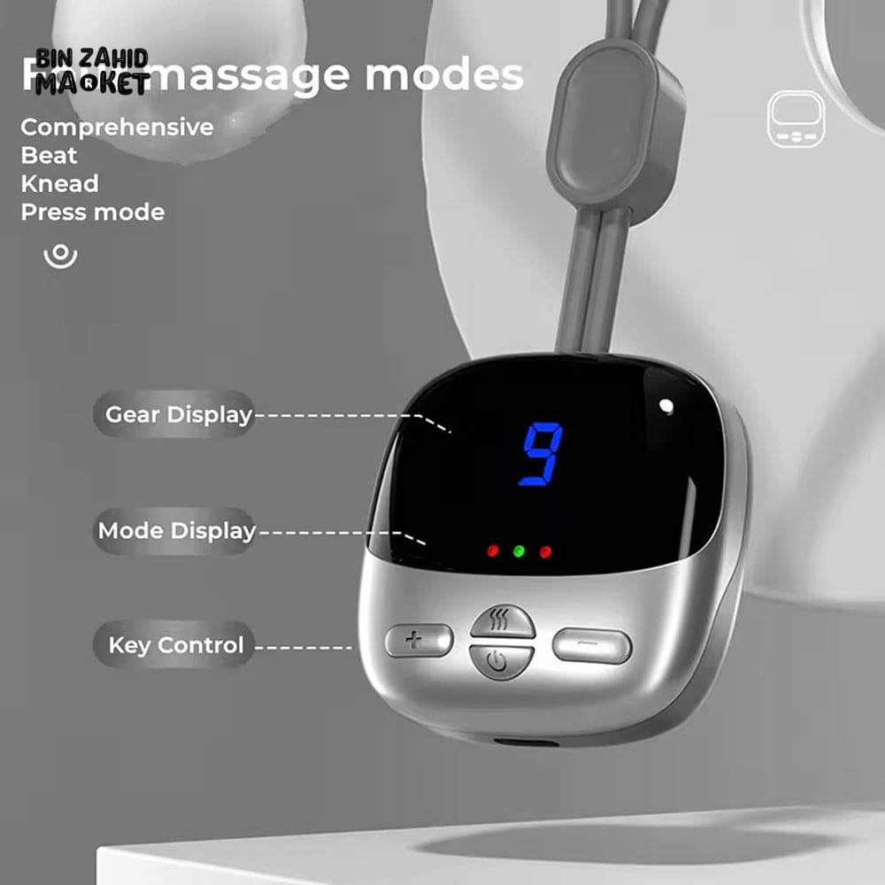 PORTABLE NECK MASSAGER – HOT COMPRESS PULSE MASSAGE RECHARGEABLE CERVICAL SPINE RELAXER