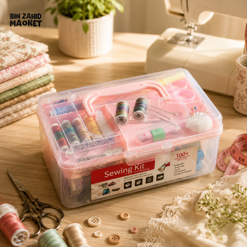 PORTABLE SEWING KIT STORAGE BOX - LARGE