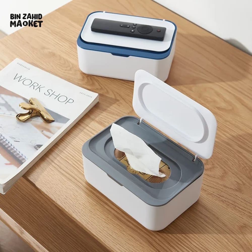 PORTABLE TISSUE STORAGE BOX WITH LID
