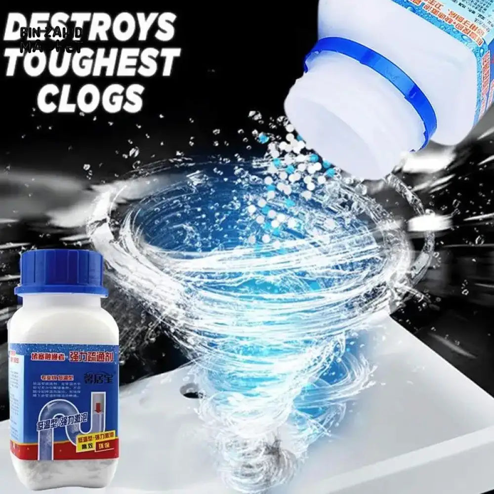 POWERFUL DRAIN CLEANER POWDER – DESTROYS TOUGHEST CLOGS PIPE BLOCKAGE REMOVER | FAST-ACTING FOAM FORMULA
