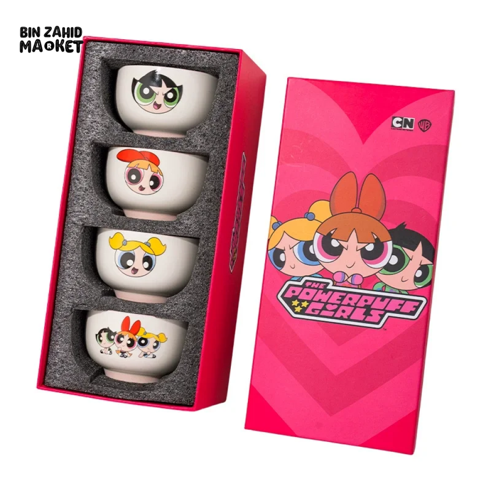 POWERPUFF GIRLS CERAMIC BOWL SET – PACK OF 4 KAWAII GIFT BOXED TABLEWARE