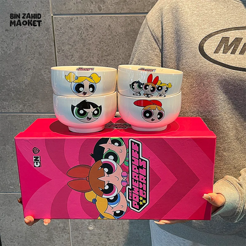 POWERPUFF GIRLS CERAMIC BOWL SET – PACK OF 4 KAWAII GIFT BOXED TABLEWARE