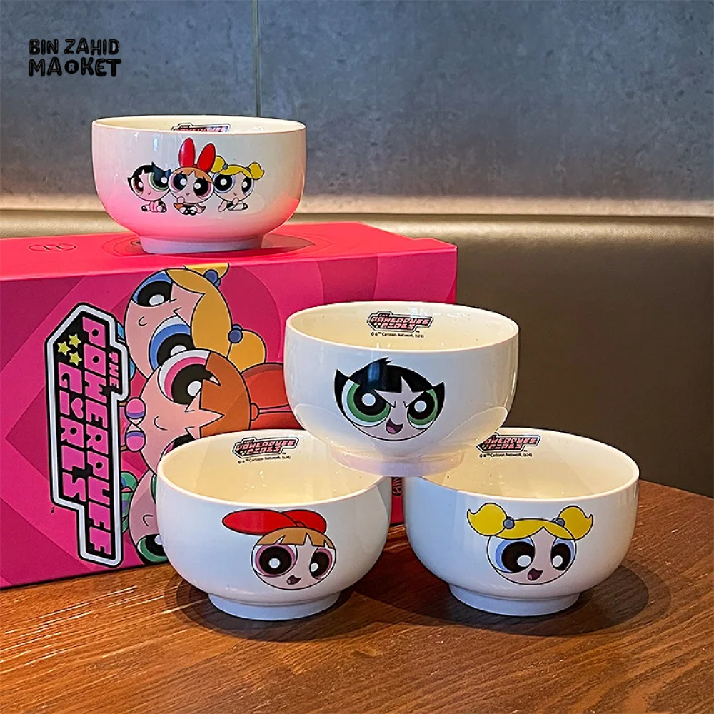 POWERPUFF GIRLS CERAMIC BOWL SET – PACK OF 4 KAWAII GIFT BOXED TABLEWARE