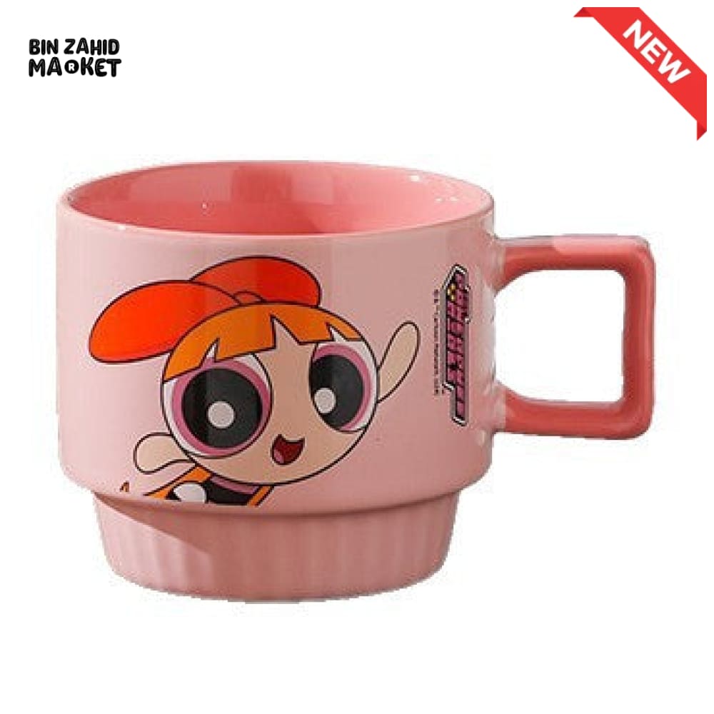 POWERPUFF GIRLS STACKABLE CERAMIC MUGS – 4 PIECES FAMILY SET WITH GIFT BOX