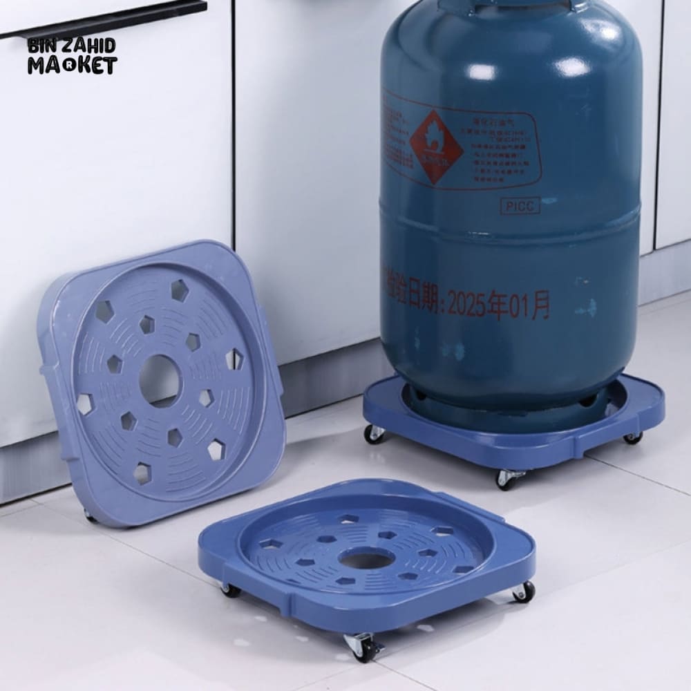 PRACTICAL ROLLING GAS CYLINDER HOLDER WITH WHEELS – HEAVY DUTY MOVABLE STAND FOR KITCHEN & HOME USE
