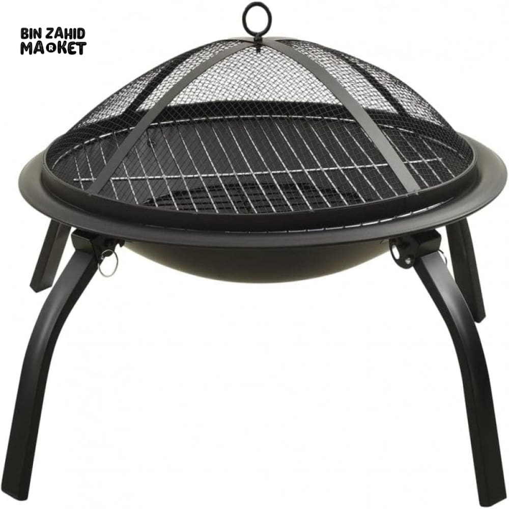 PREMIUM 2-IN-1 FIRE PIT & BBQ GRILL WITH POKER - 56x56x49 CM