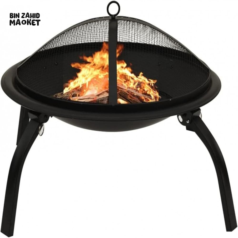 PREMIUM 2-IN-1 FIRE PIT & BBQ GRILL WITH POKER - 56x56x49 CM