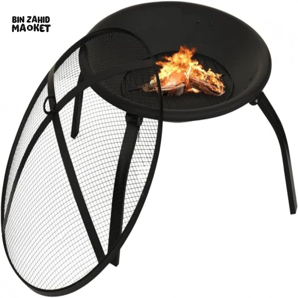 PREMIUM 2-IN-1 FIRE PIT & BBQ GRILL WITH POKER - 56x56x49 CM