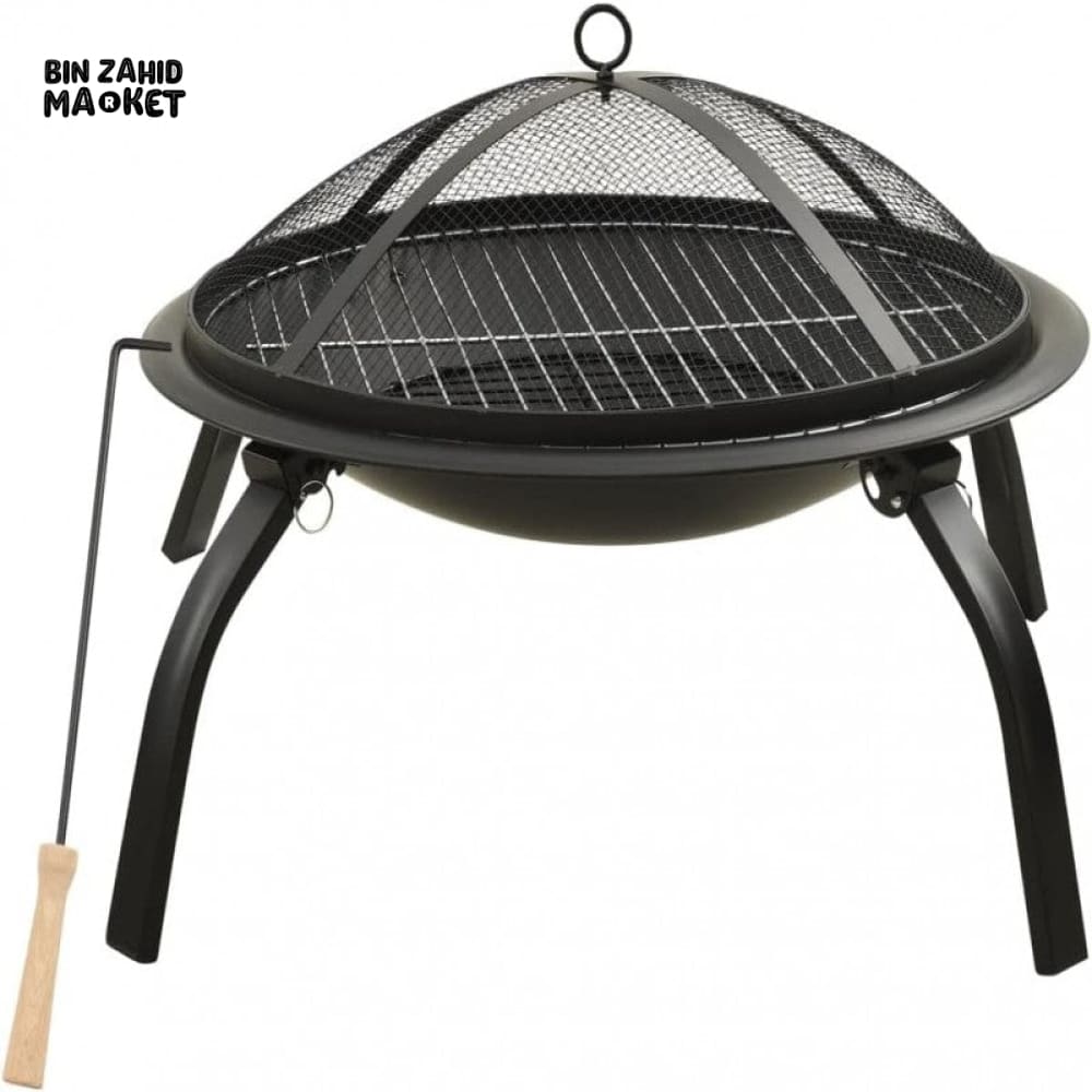 PREMIUM 2-IN-1 FIRE PIT & BBQ GRILL WITH POKER - 56x56x49 CM