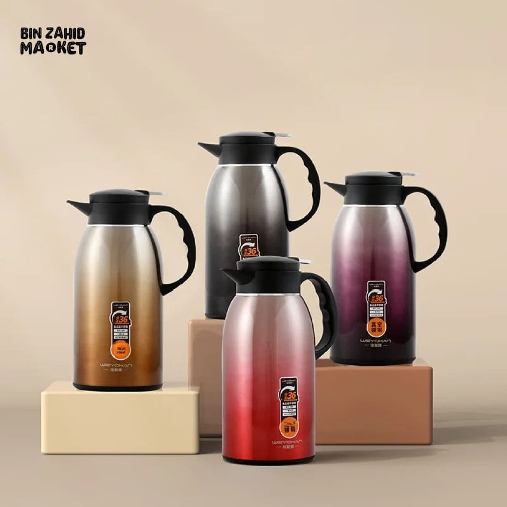 PREMIUM 2.2 LITER 304 STAINLESS STEEL VACUUM INSULATED THERMAL CARAFE – LARGE CAPACITY HOT & COLD COFFEE POT FOR HOME
