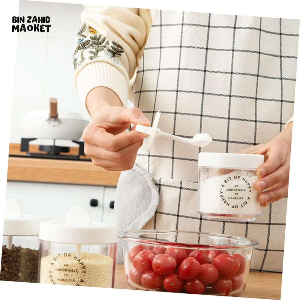 PREMIUM 3-PIECE SPICE JAR SET WITH TRAY & SPOONS