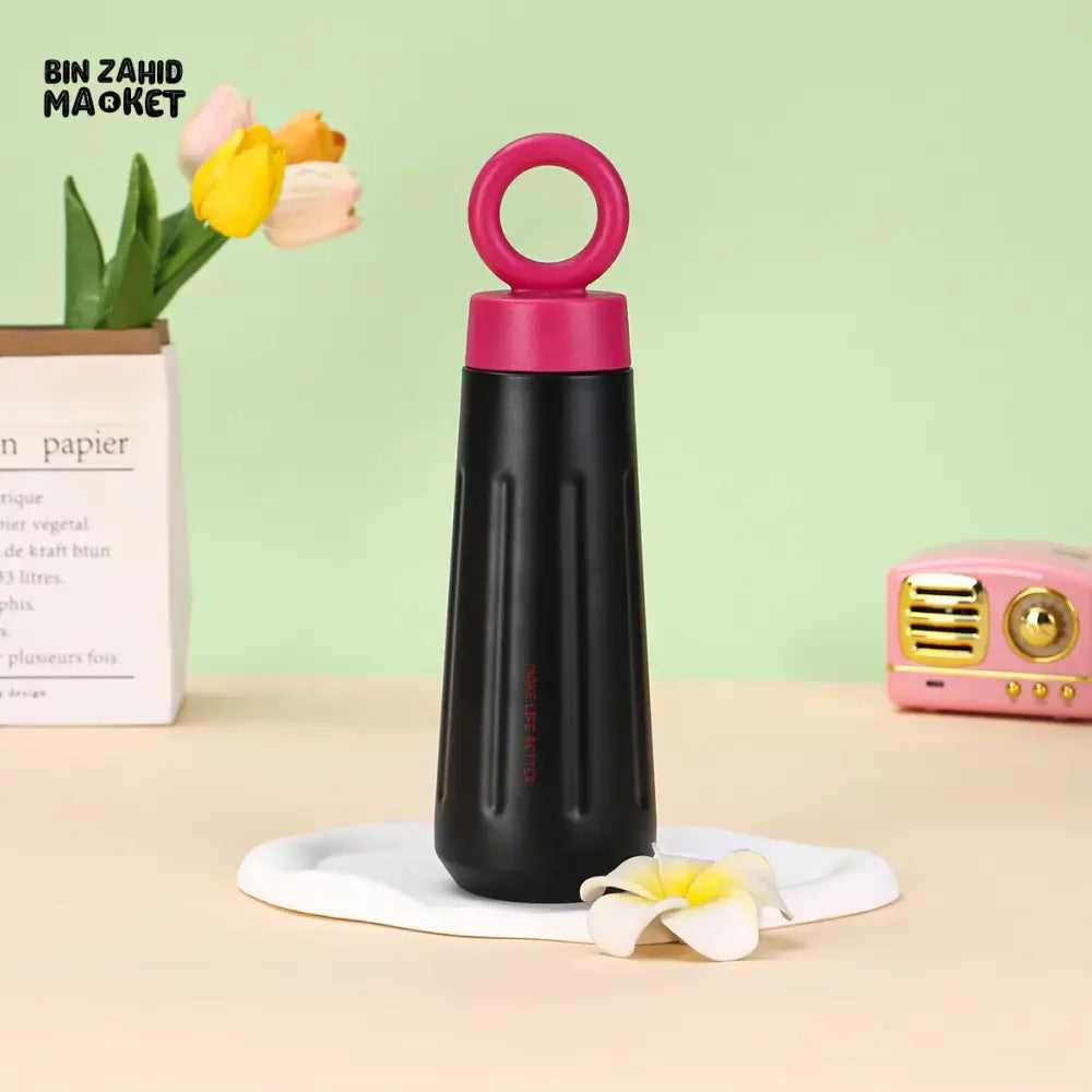 PREMIUM 316 STAINLESS STEEL SPORTS WATER BOTTLE 450ML – PORTABLE FLOWER CUP WITH HANDLE