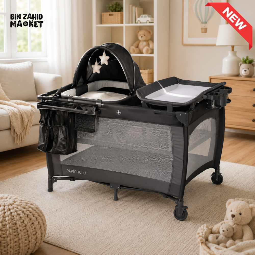 PREMIUM BABY PLAYPEN COT WITH CHANGING STATION