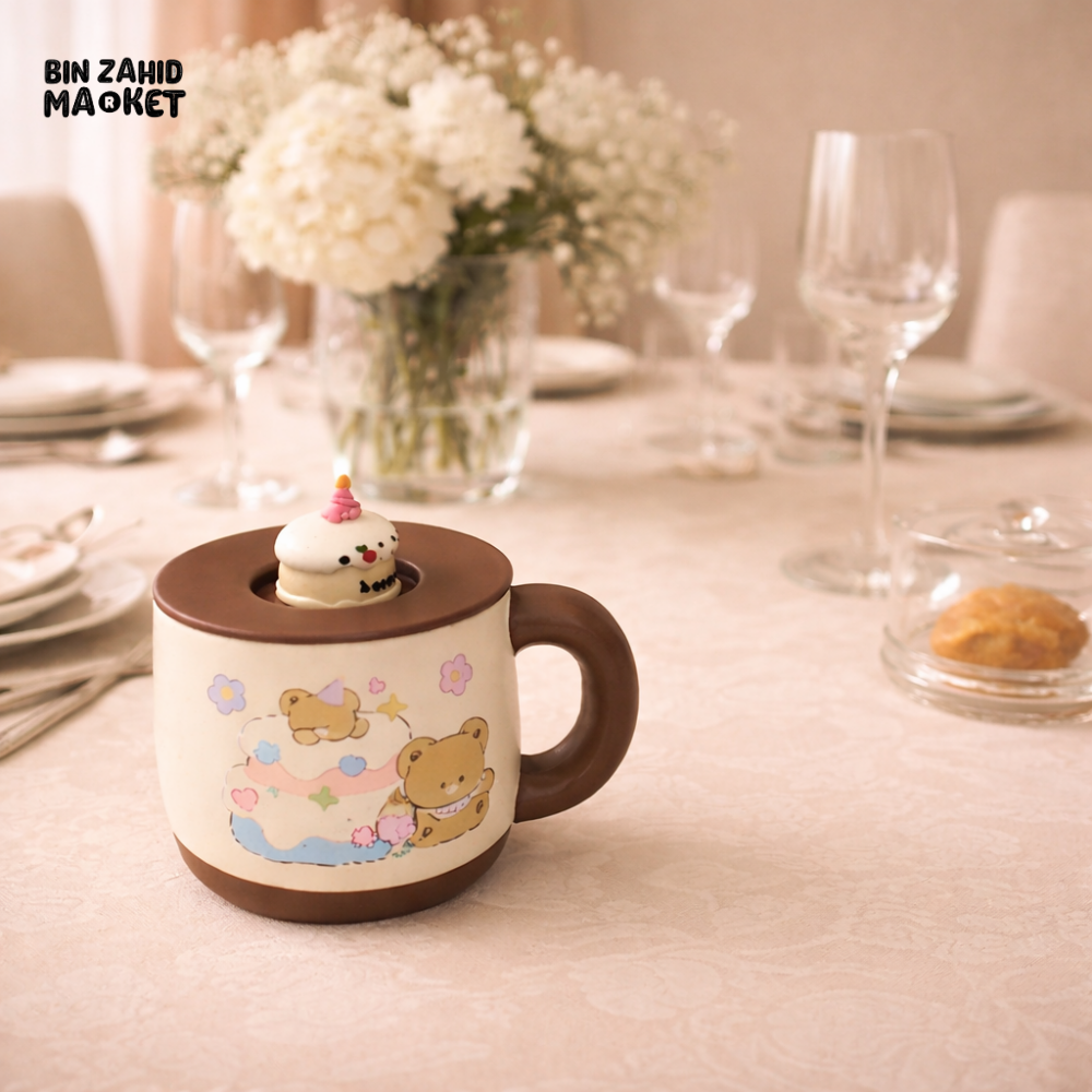 PREMIUM CERAMIC MUG WITH CUTE TOPPER – PERFECT FOR GIFTING