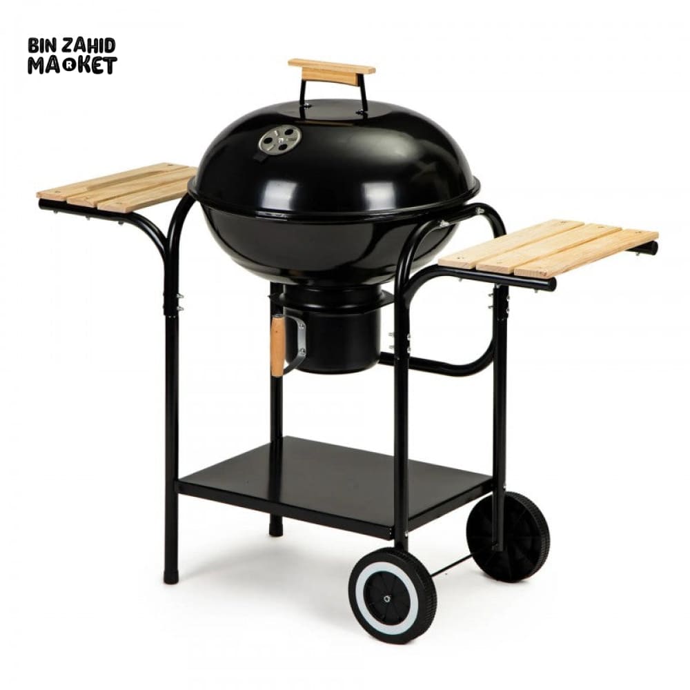 PREMIUM CHARCOAL KETTLE BBQ GRILL WITH SIDE TABLES
