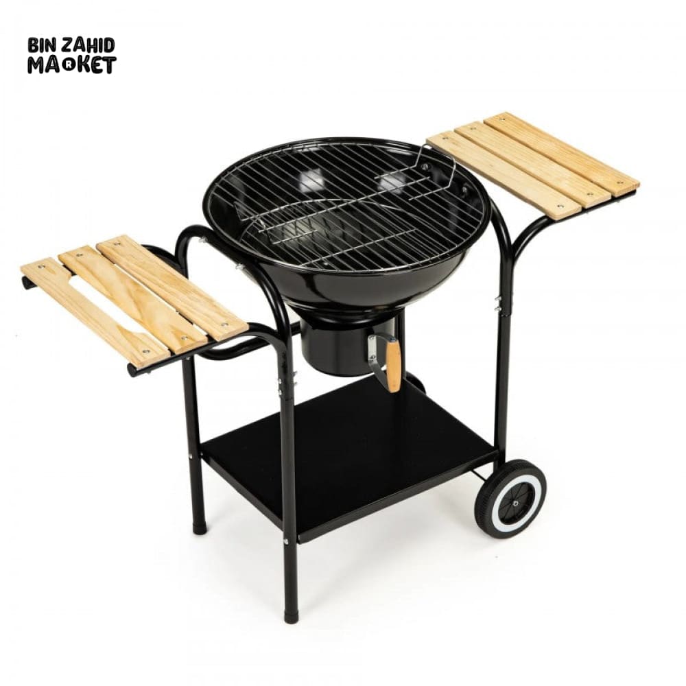 PREMIUM CHARCOAL KETTLE BBQ GRILL WITH SIDE TABLES