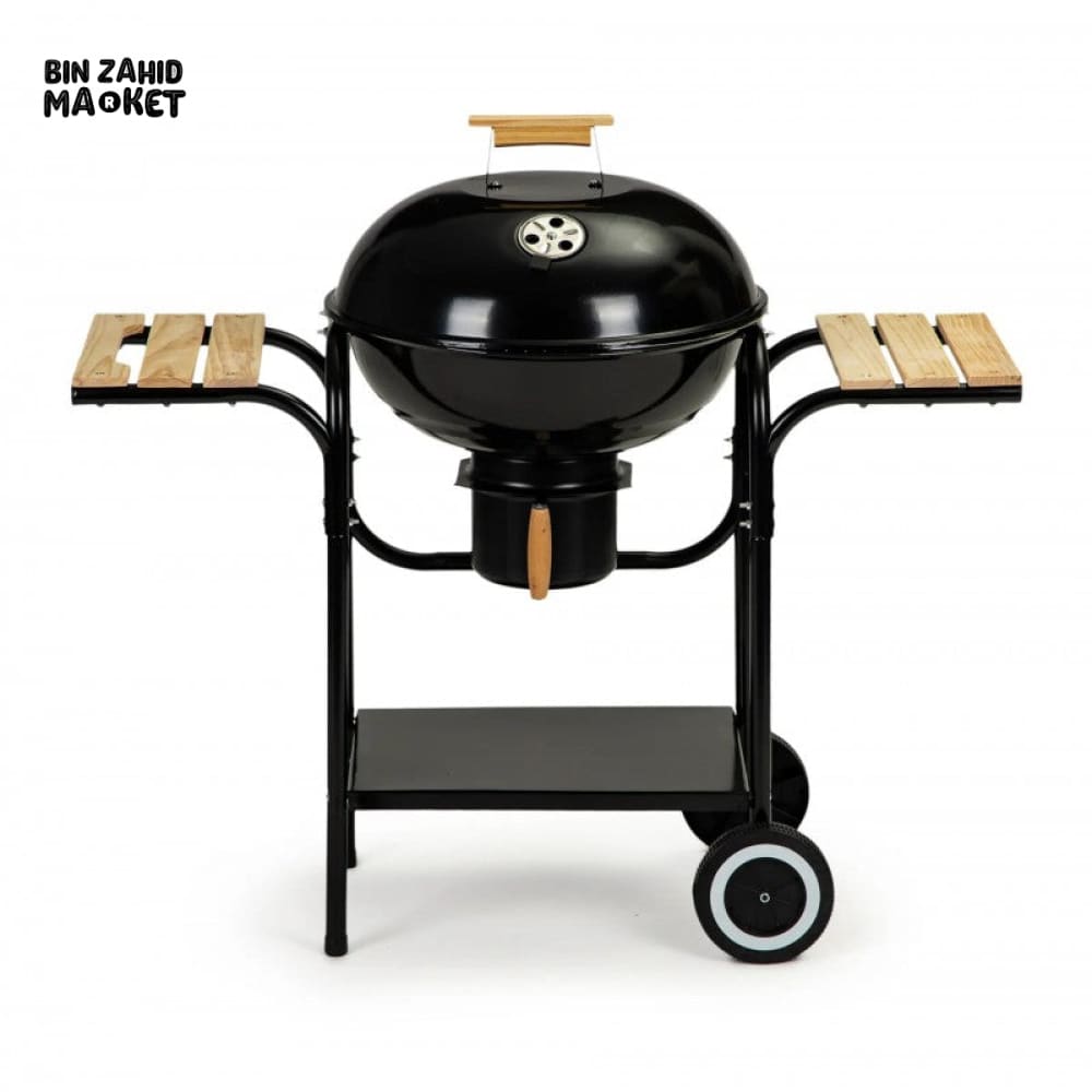 PREMIUM CHARCOAL KETTLE BBQ GRILL WITH SIDE TABLES
