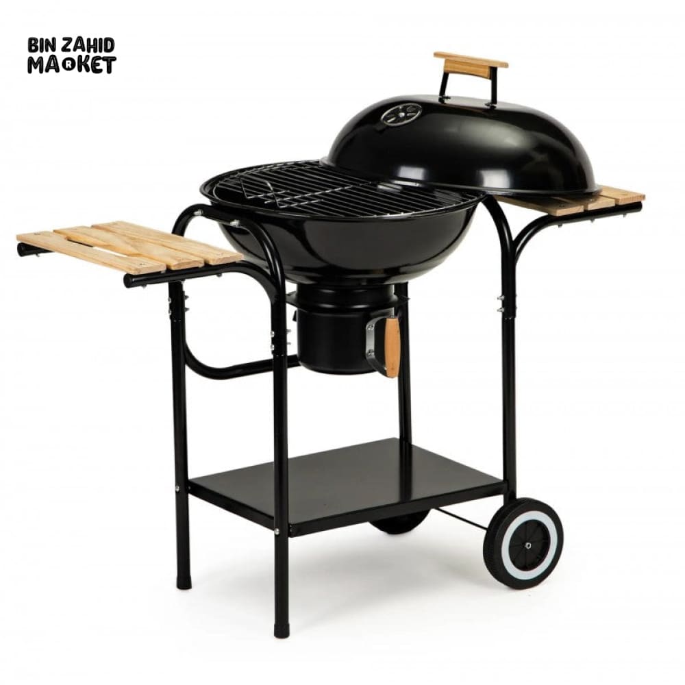 PREMIUM CHARCOAL KETTLE BBQ GRILL WITH SIDE TABLES