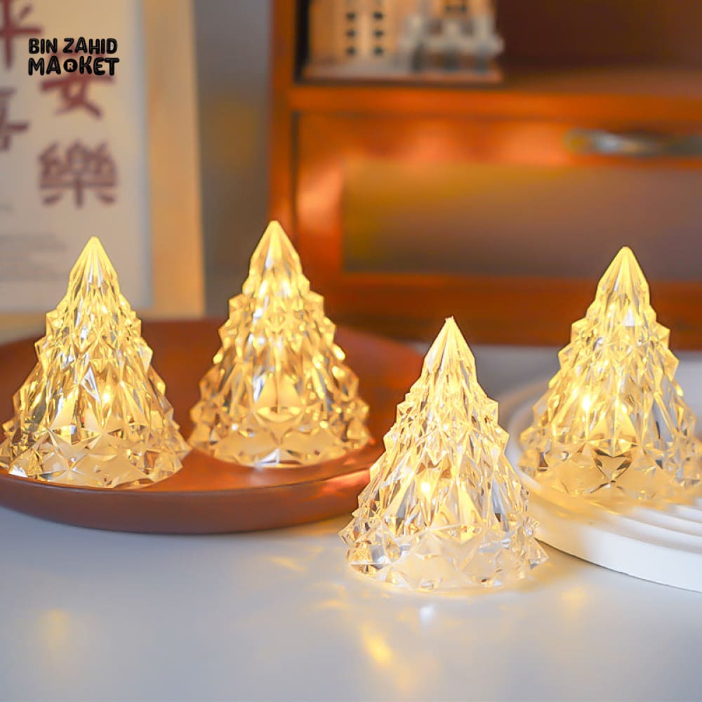 PREMIUM CRYSTAL TREE SHAPED LED CANDLE – FESTIVE DECOR LIGHT