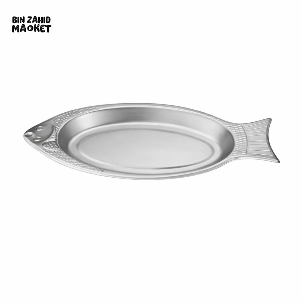PREMIUM FISH-SHAPED STAINLESS STEEL PLATE – ELEGANT KITCHEN SERVING DISH