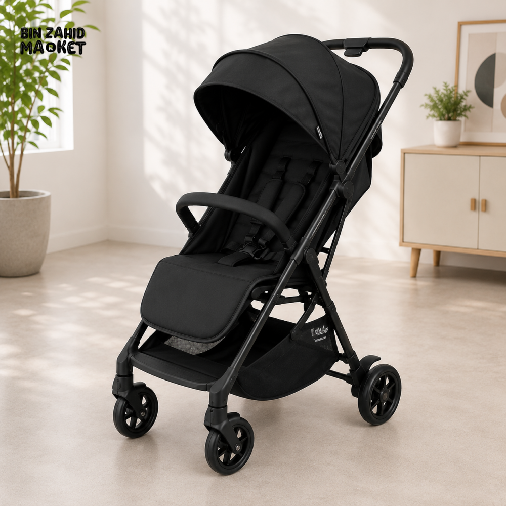 PREMIUM FOLDABLE BABY STROLLER - BLACK