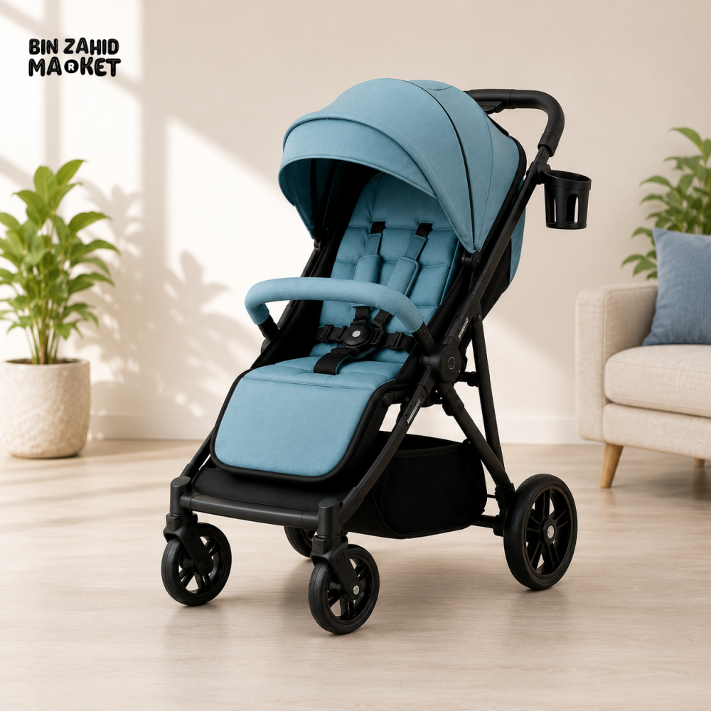 PREMIUM FOLDABLE BABY STROLLER - BLUE